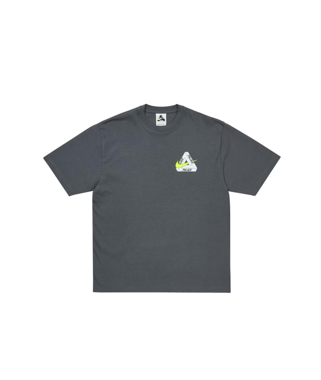 PALACE Серая хлопковая футболка, фото 2