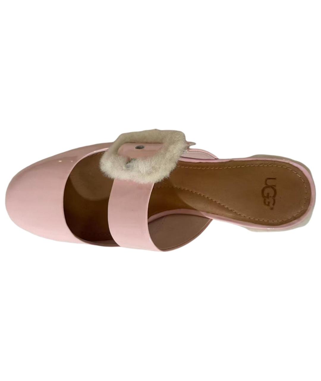 UGG AUSTRALIA Розовые кожаные мюли, фото 3