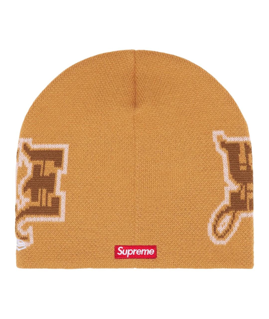 SUPREME Бежевая шапка, фото 2