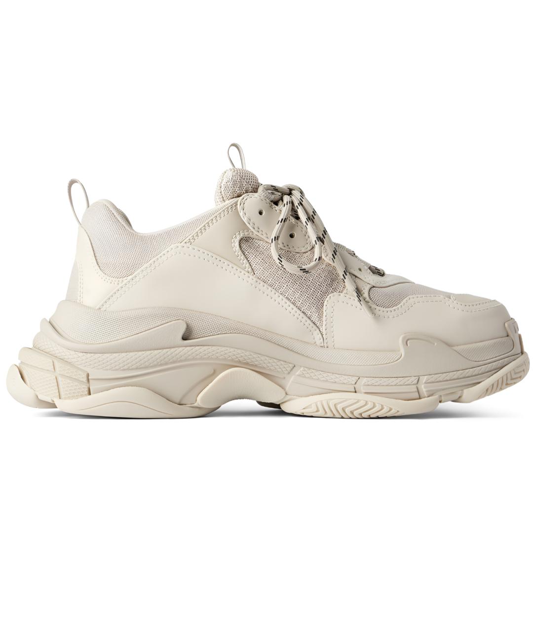 BALENCIAGA Бежевые низкие кроссовки / кеды, фото 2