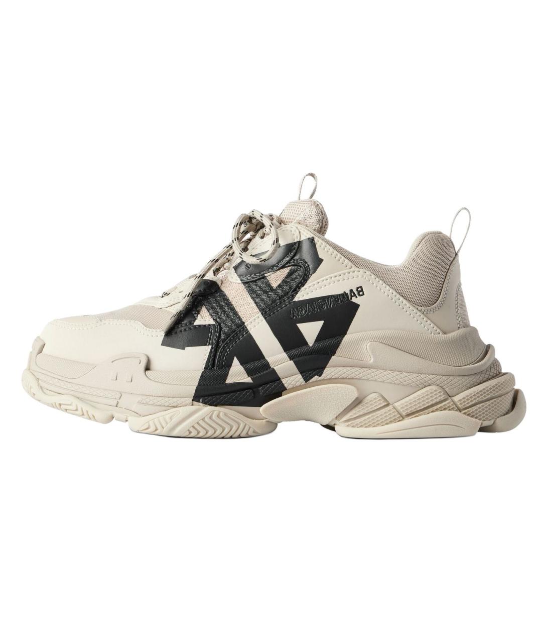 BALENCIAGA Бежевые низкие кроссовки / кеды, фото 6