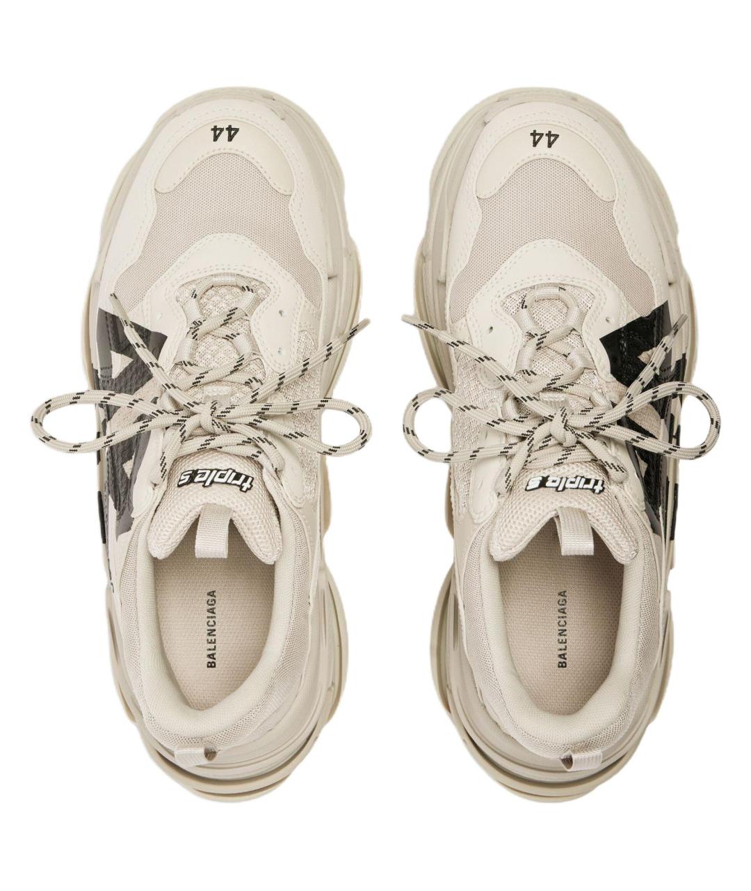 BALENCIAGA Бежевые низкие кроссовки / кеды, фото 5