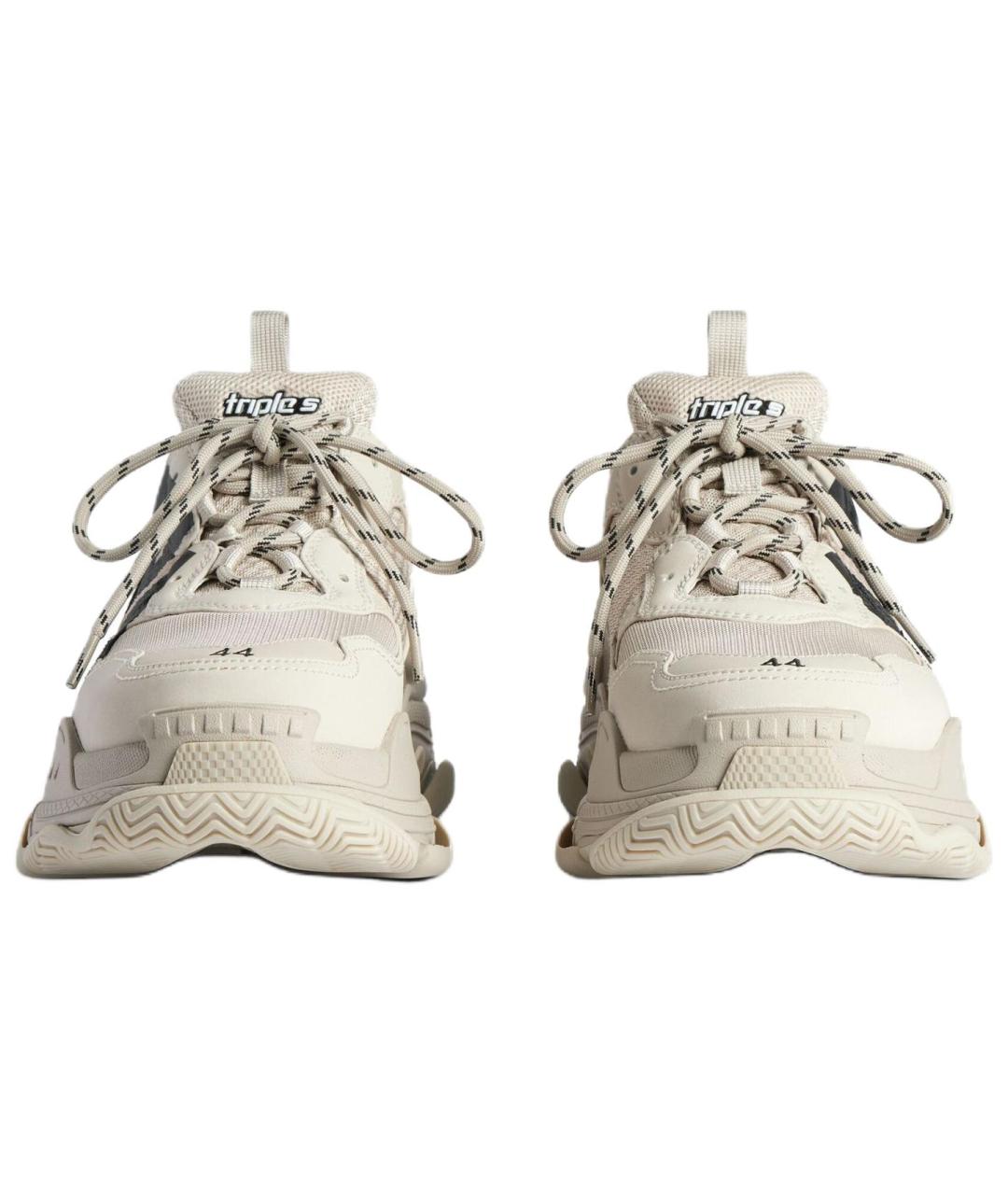 BALENCIAGA Бежевые низкие кроссовки / кеды, фото 4