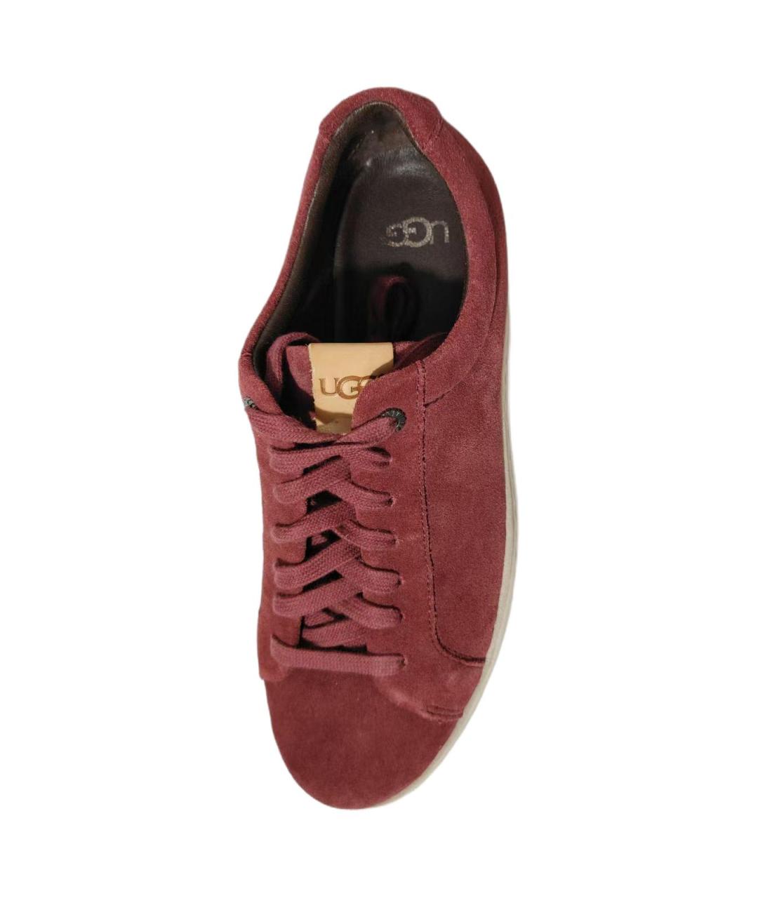 UGG AUSTRALIA Красные кожаные низкие кроссовки / кеды, фото 3