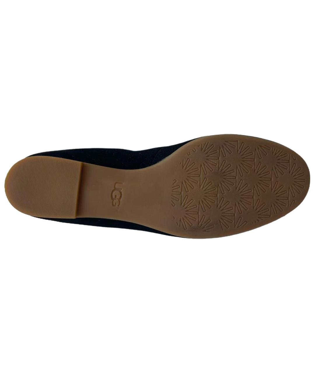 UGG AUSTRALIA Черные кожаные балетки, фото 5