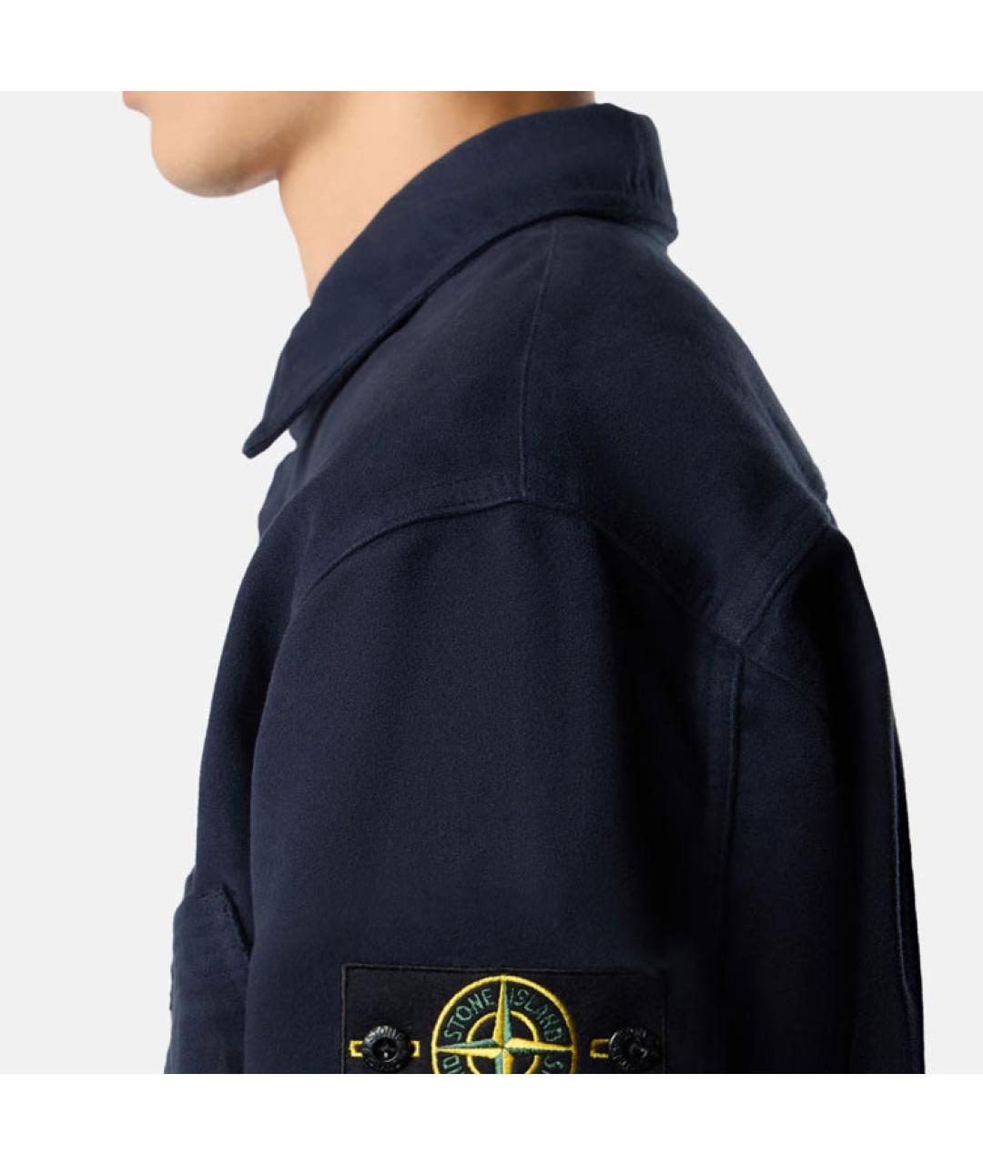 STONE ISLAND Темно-синяя классическая рубашка, фото 2