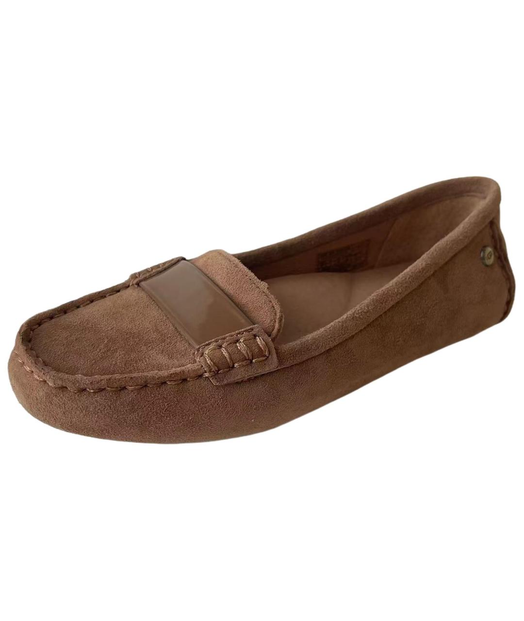 UGG AUSTRALIA Коричневые кожаные мокасины, фото 3