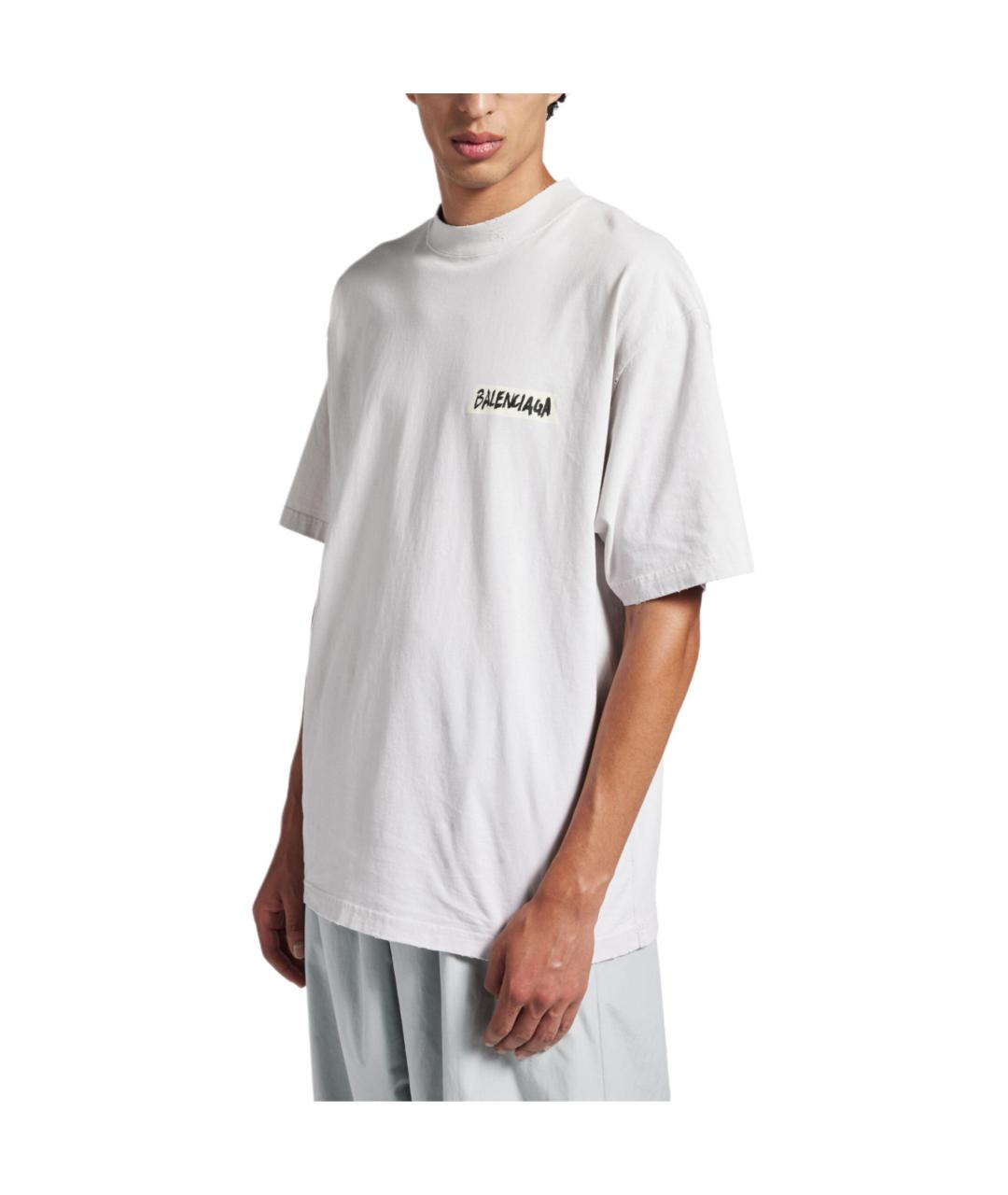 BALENCIAGA Белая футболка, фото 2