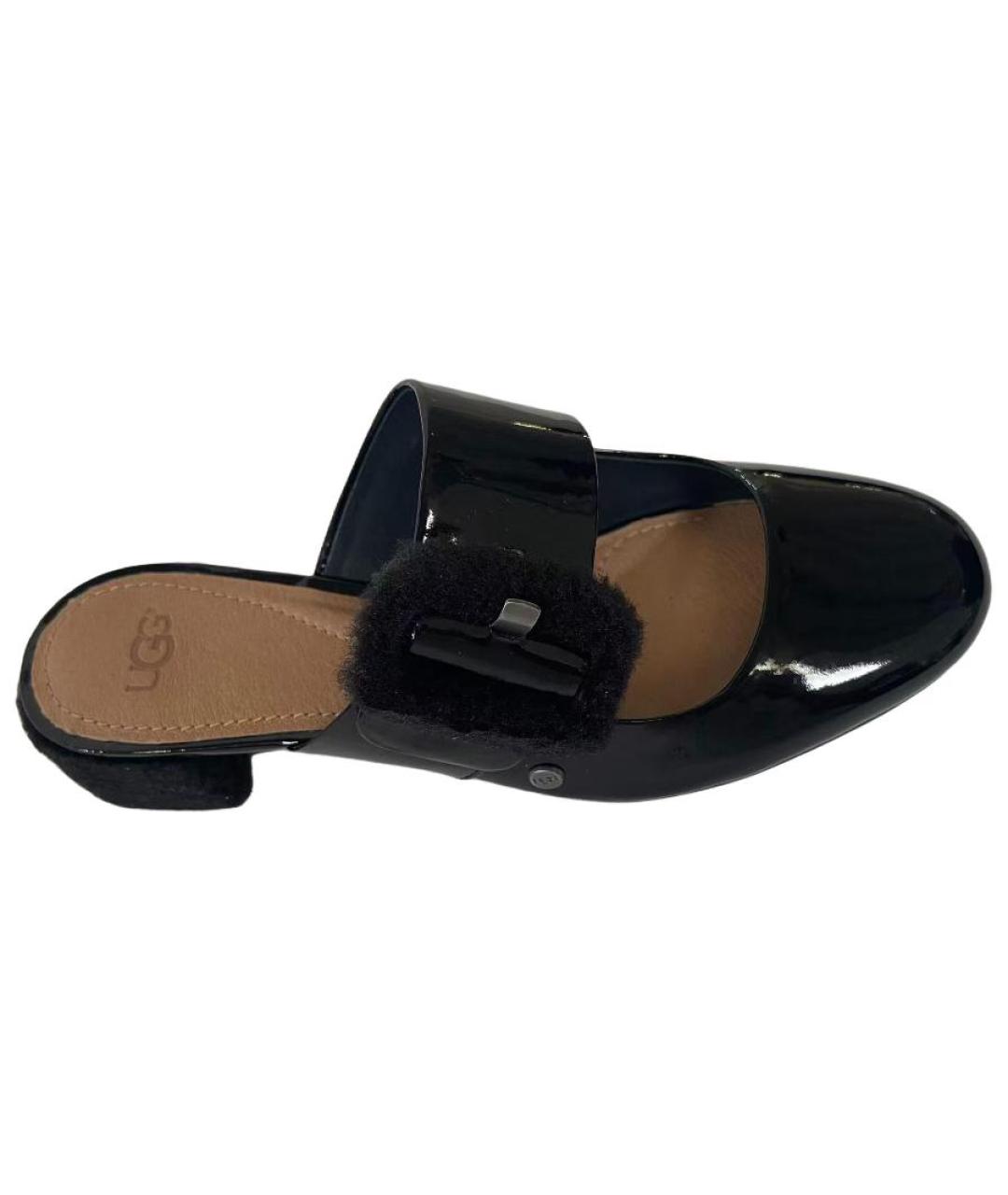 UGG AUSTRALIA Черные кожаные мюли, фото 2