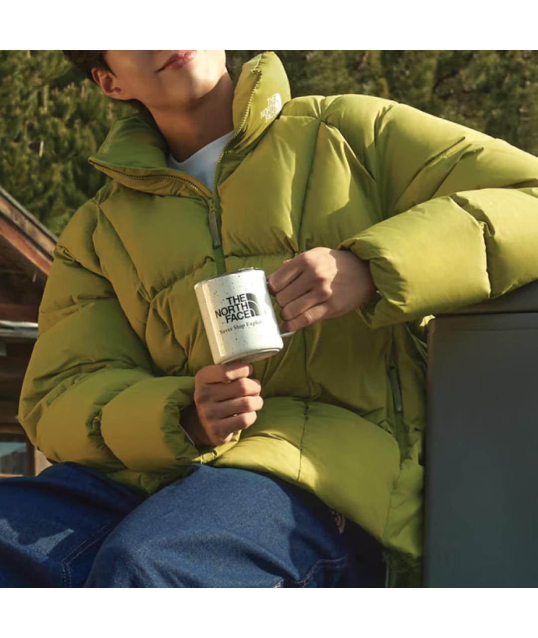 THE NORTH FACE Салатовый полиамидовый пуховик, фото 4