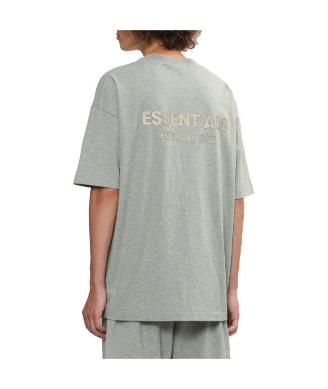 FEAR OF GOD ESSENTIALS Серая хлопковая футболка, фото 4