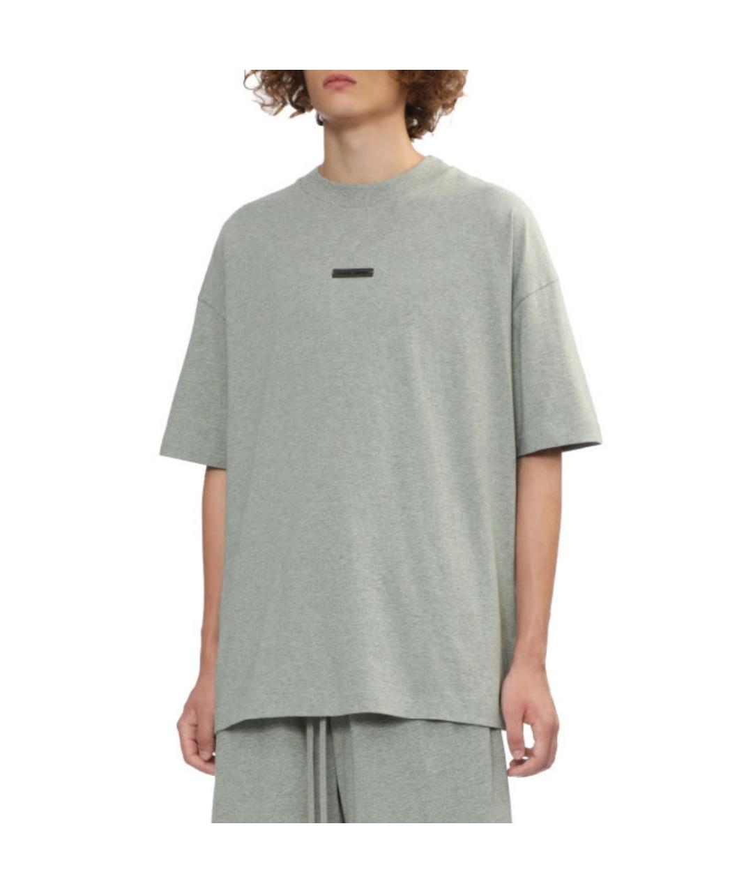 FEAR OF GOD ESSENTIALS Серая хлопковая футболка, фото 3