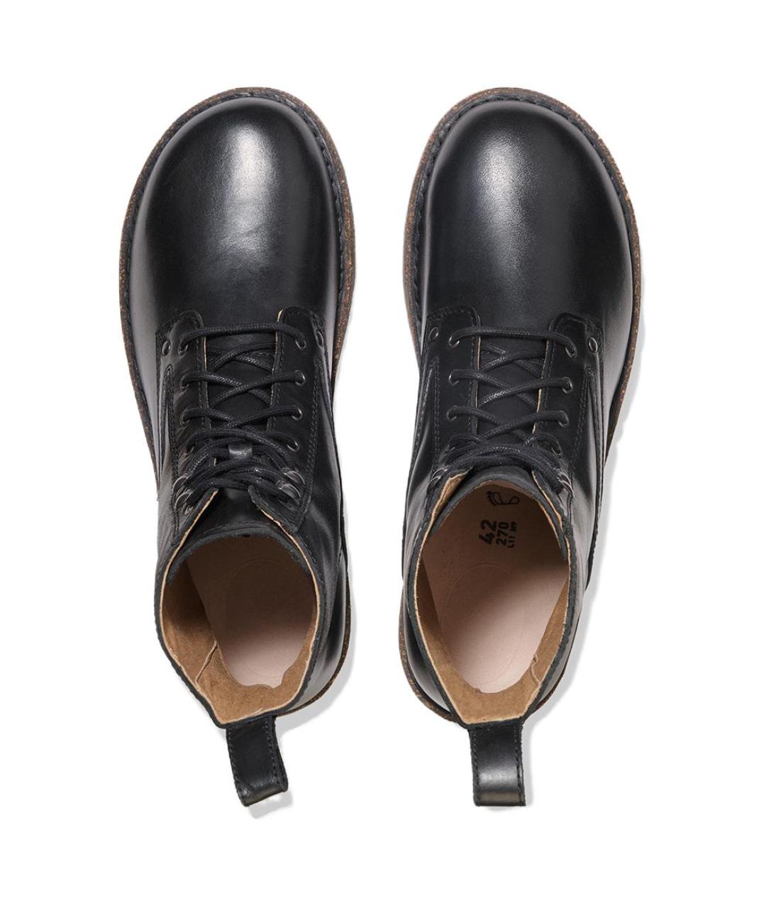 BIRKENSTOCK Черные кожаные низкие ботинки, фото 3