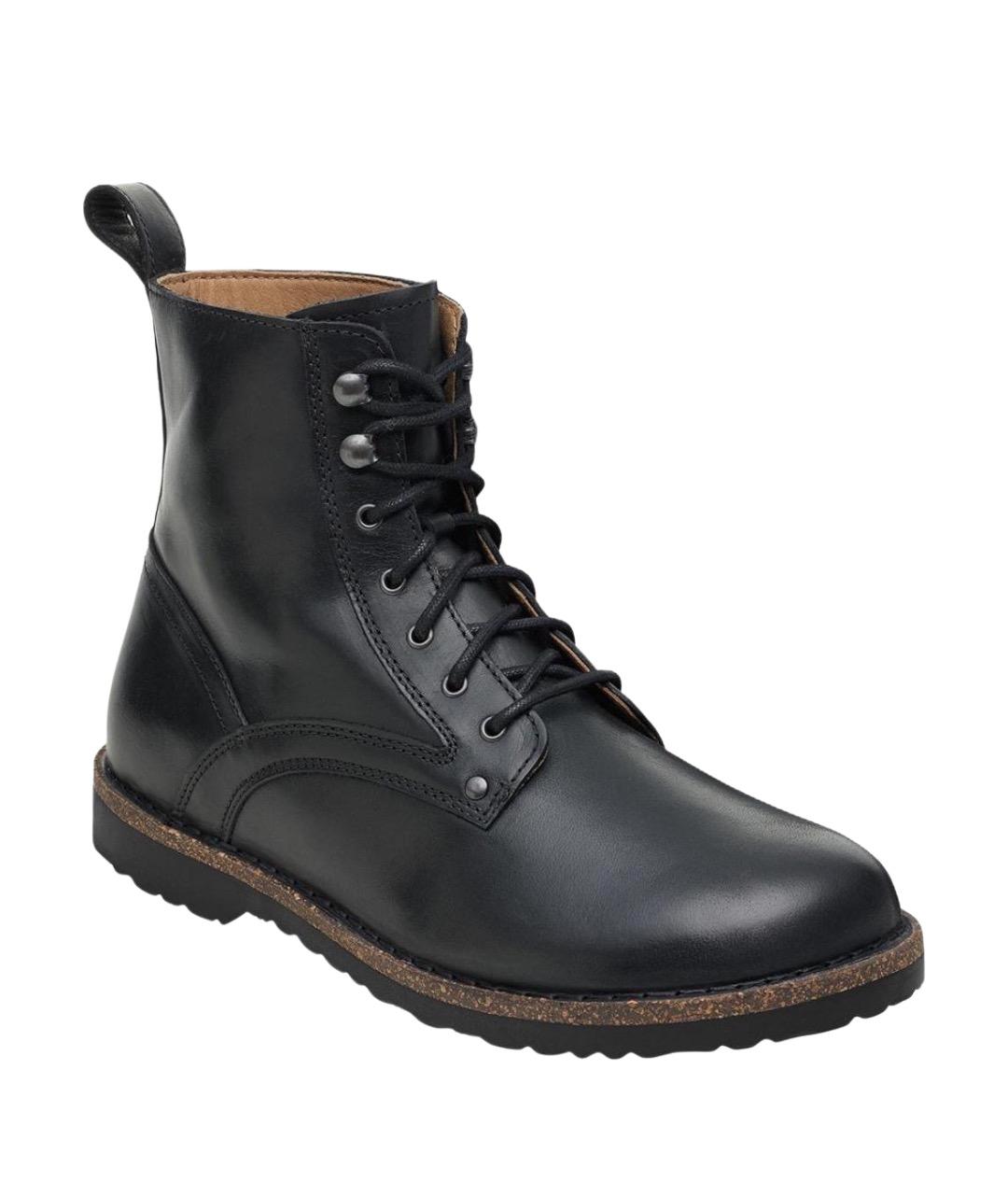 BIRKENSTOCK Черные кожаные низкие ботинки, фото 1