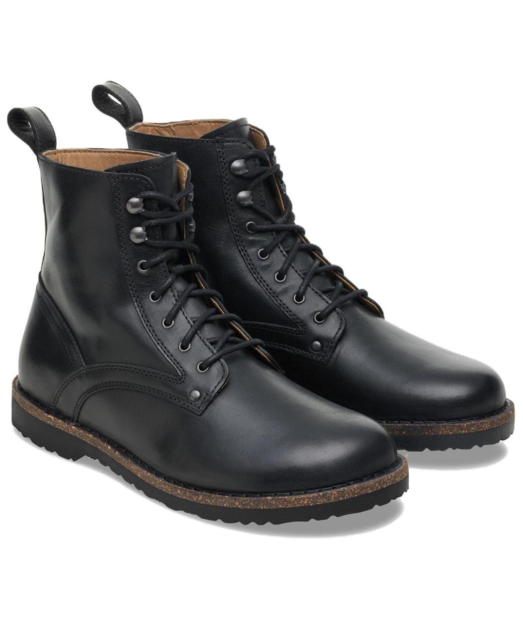 BIRKENSTOCK Черные кожаные низкие ботинки, фото 2