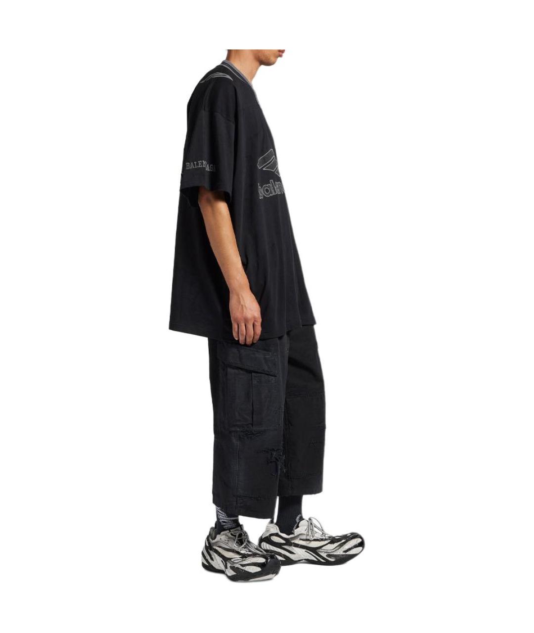BALENCIAGA Черная футболка, фото 5