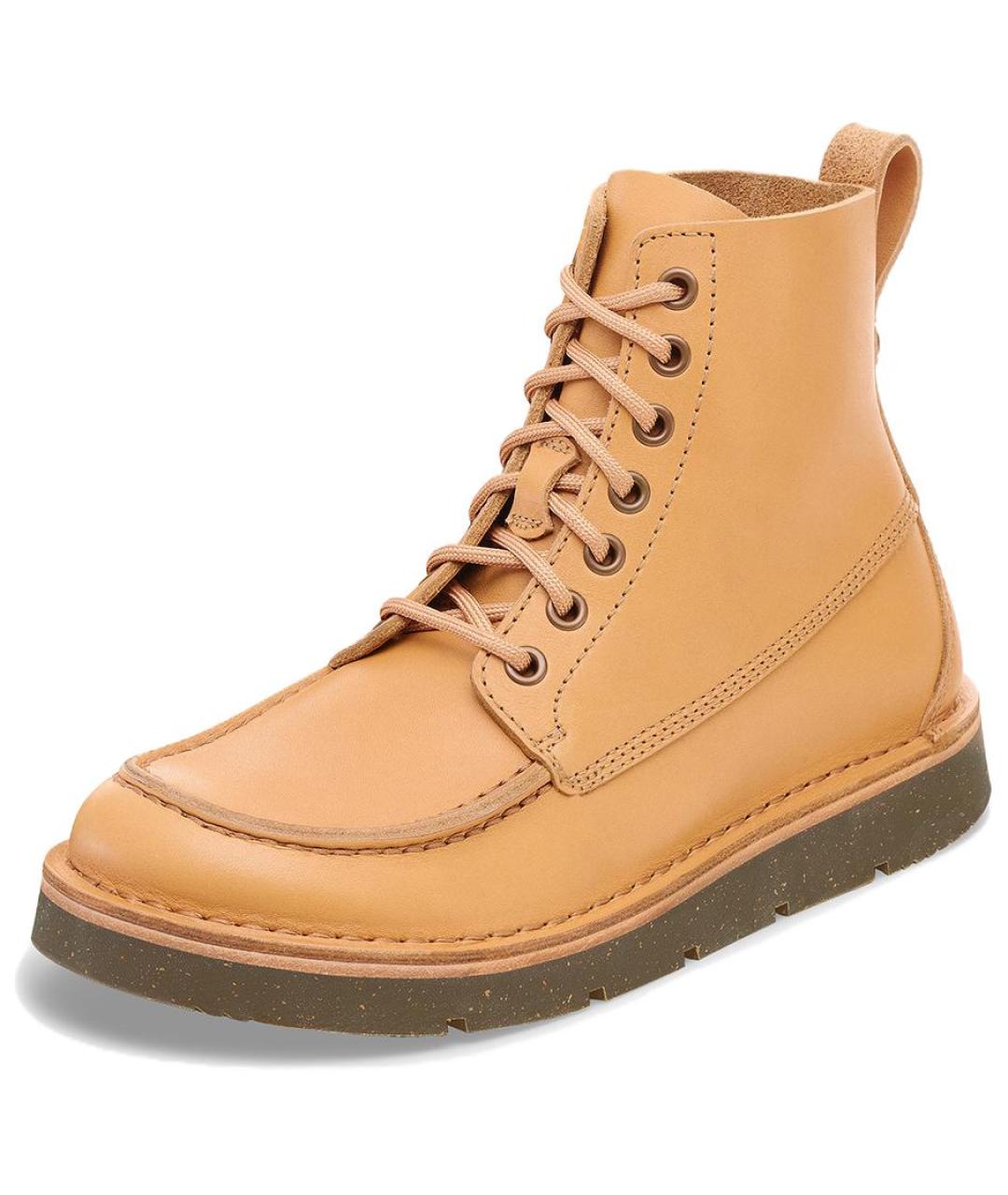 BIRKENSTOCK Бежевые кожаные ботинки, фото 4