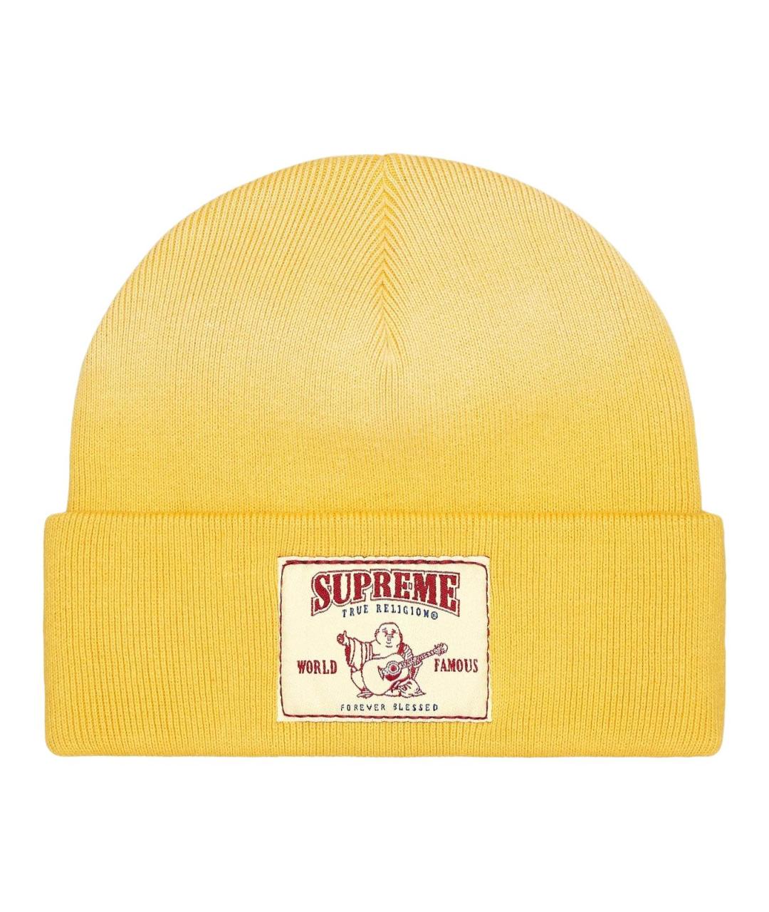 SUPREME Желтая шапка, фото 2