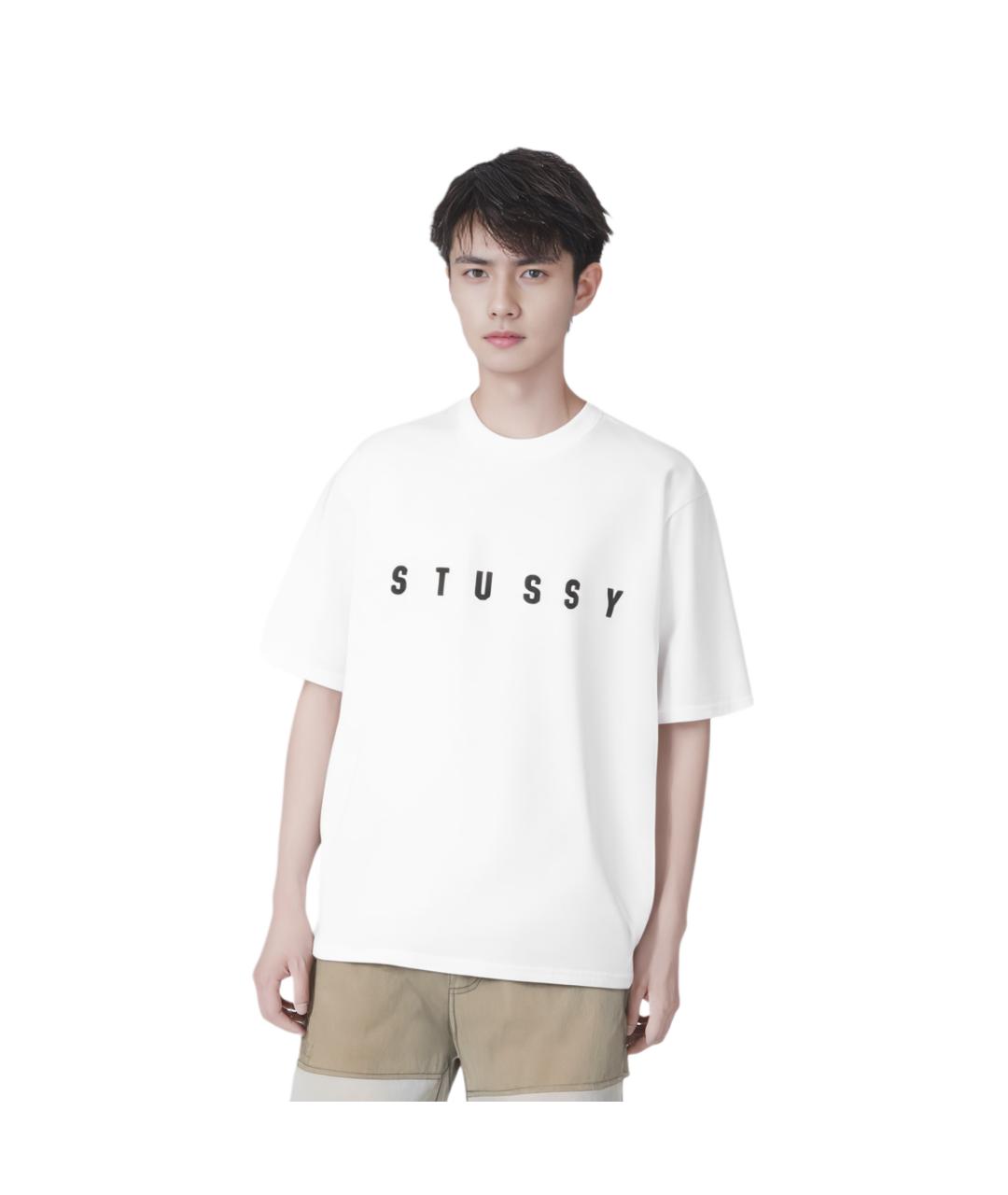 STUSSY Белая футболка, фото 3