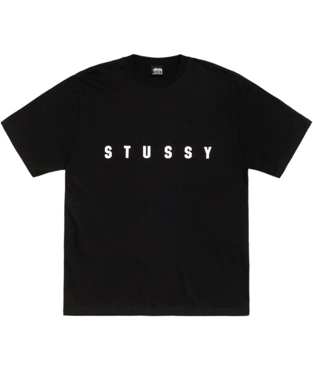 STUSSY Черная хлопковая футболка, фото 1
