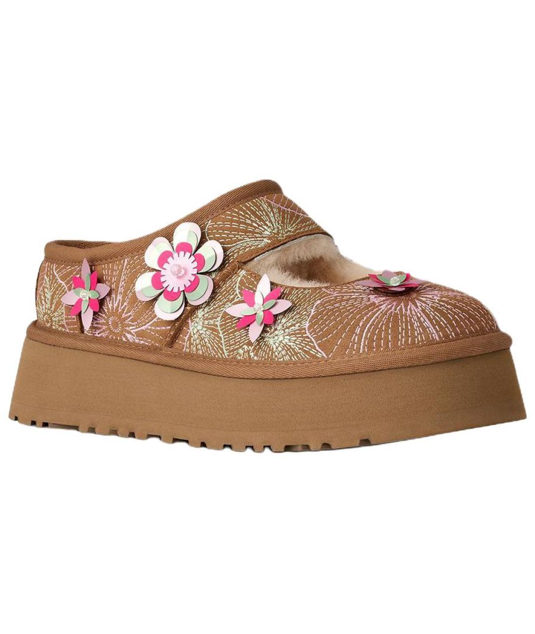 UGG AUSTRALIA Коричневые нубуковые мюли, фото 3