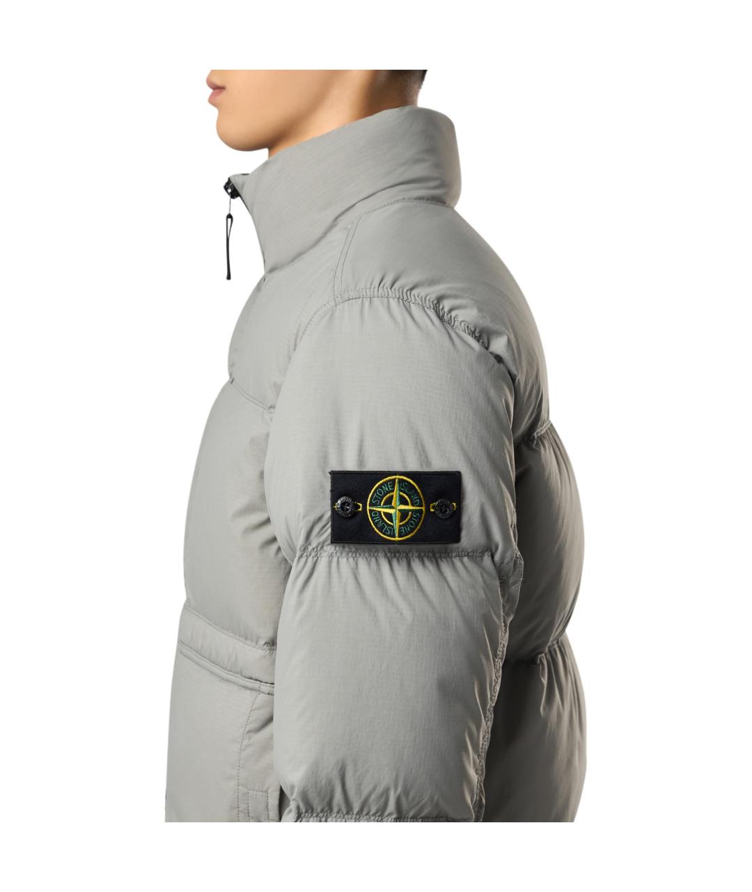 STONE ISLAND Серый пуховик, фото 5