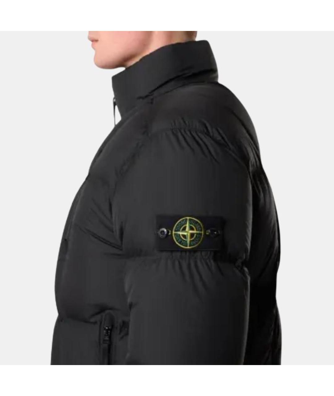 STONE ISLAND Черный пуховик, фото 4