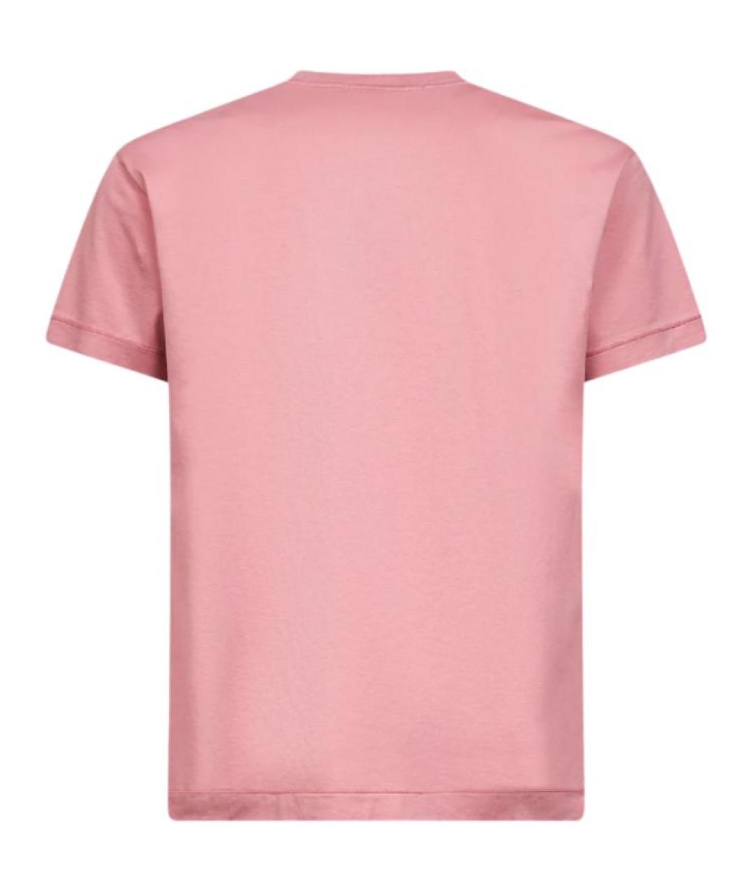 STONE ISLAND Розовая хлопковая футболка, фото 2