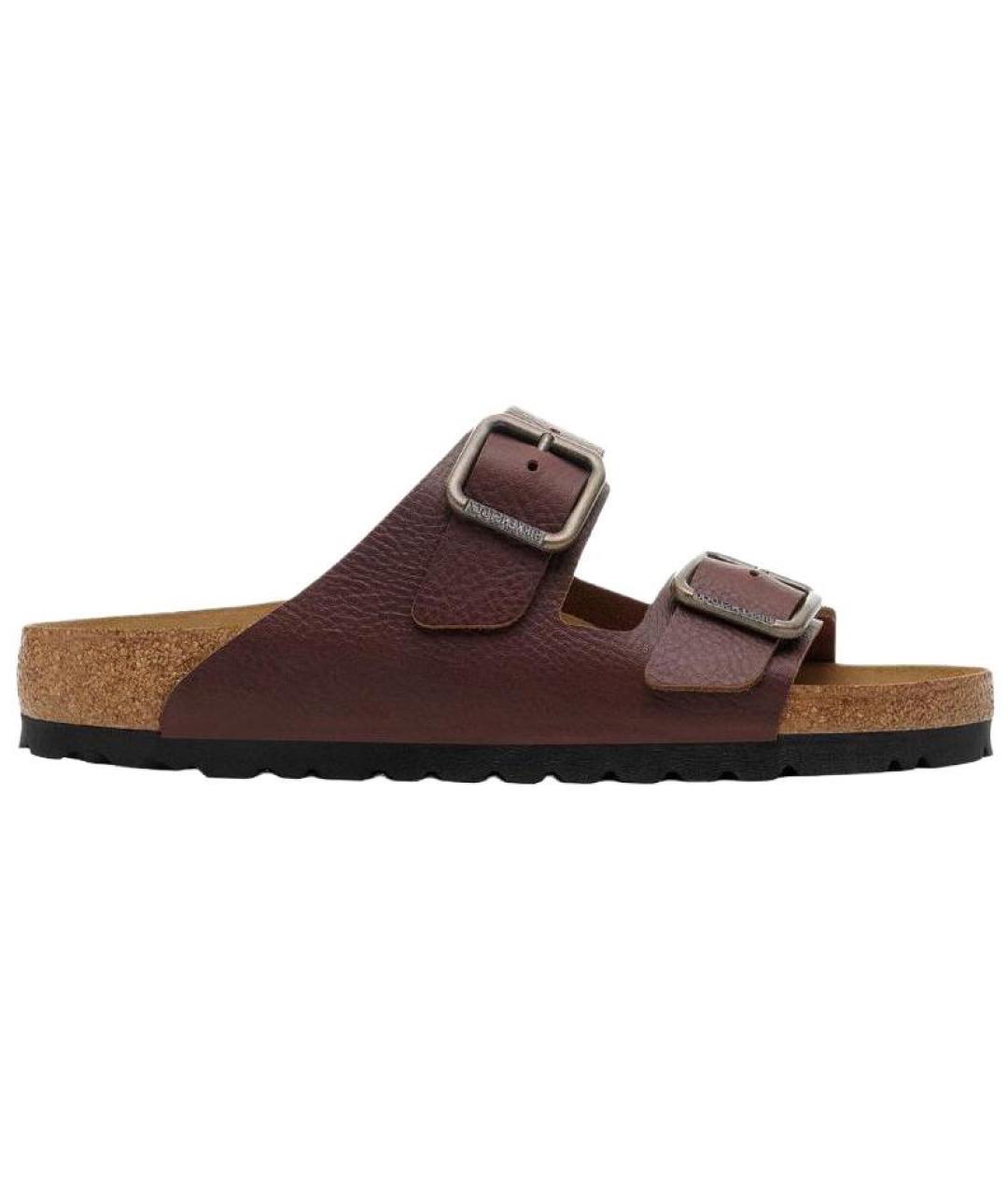 BIRKENSTOCK Коричневые кожаные сандалии, фото 1