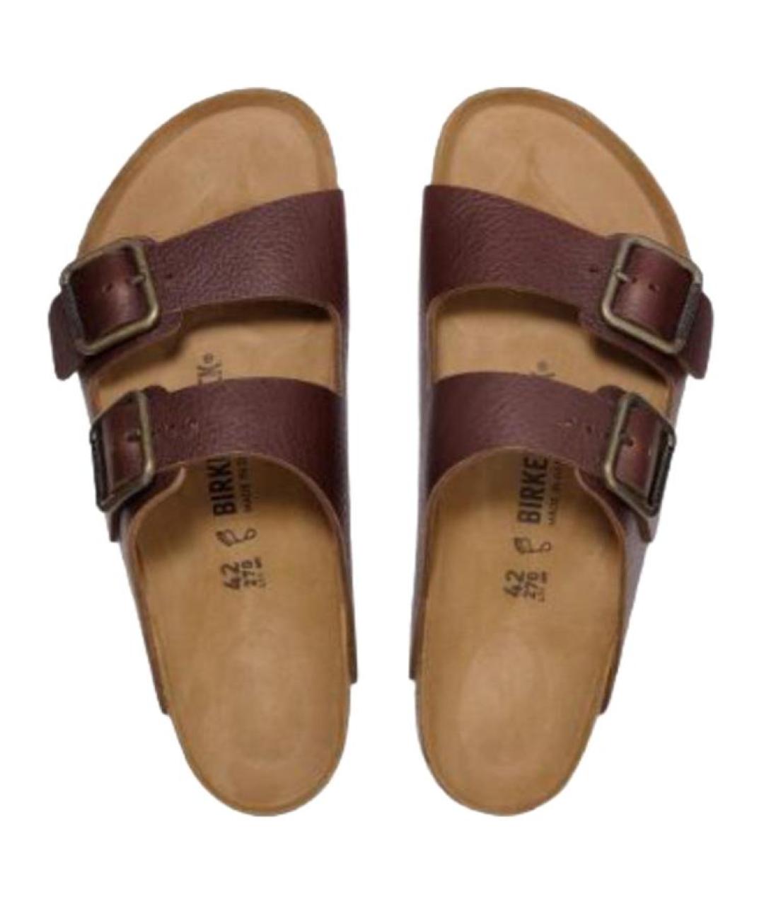 BIRKENSTOCK Коричневые кожаные сандалии, фото 4