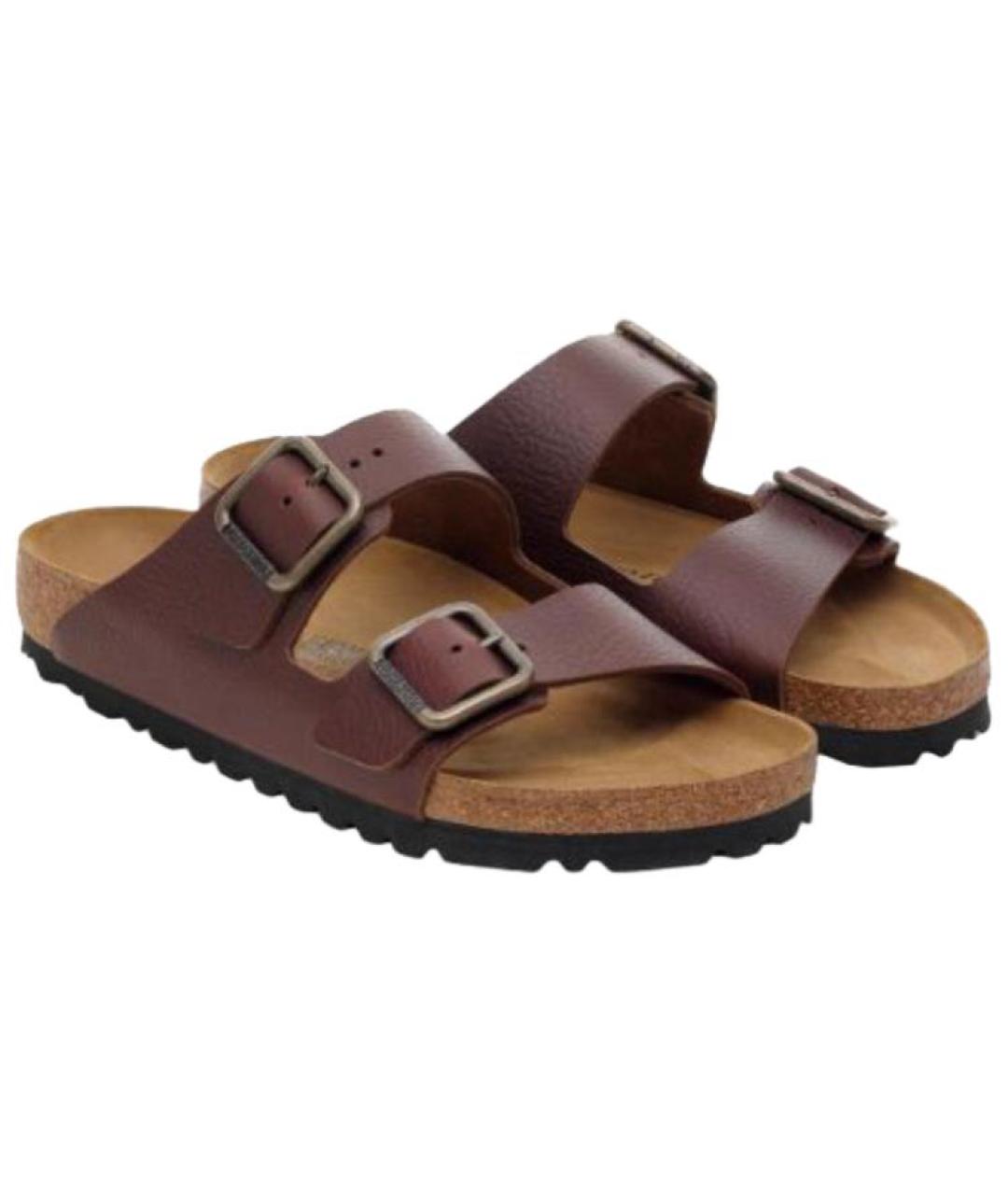 BIRKENSTOCK Коричневые кожаные сандалии, фото 3