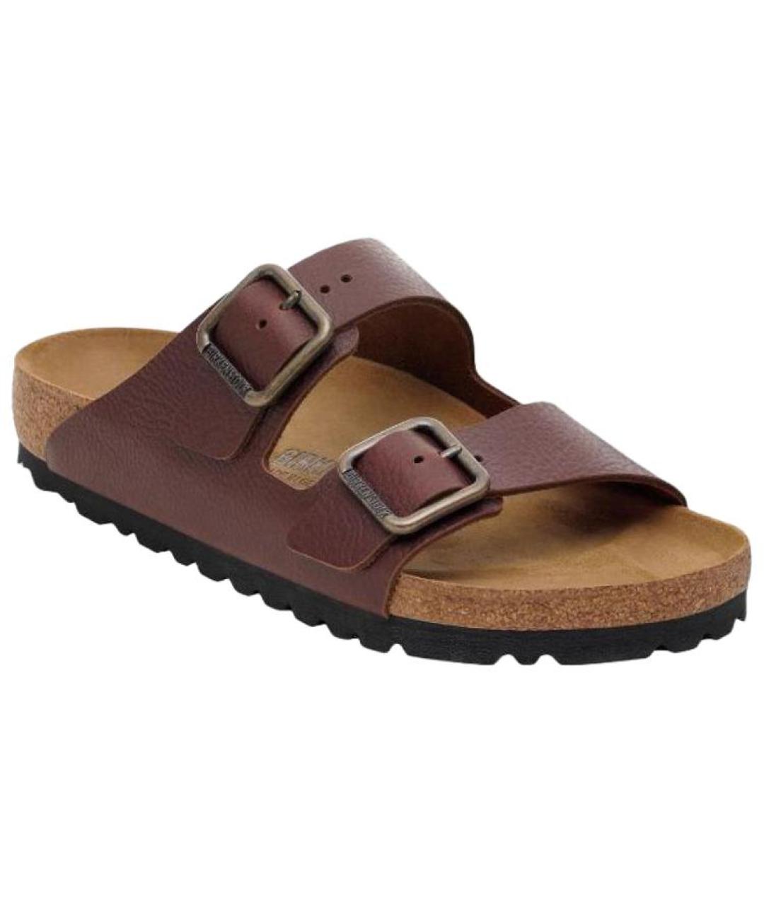 BIRKENSTOCK Коричневые кожаные сандалии, фото 2