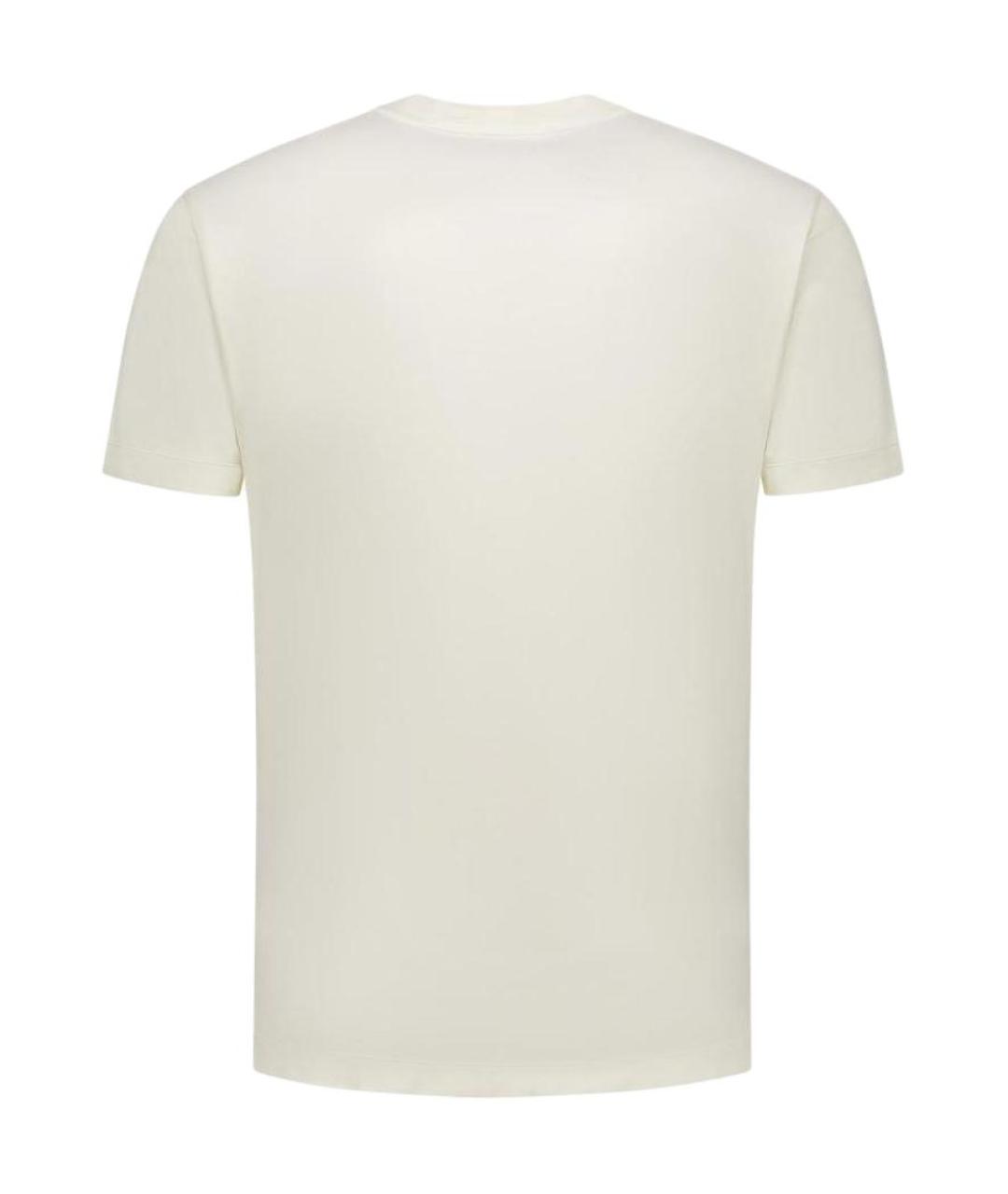 STONE ISLAND Бежевая хлопковая футболка, фото 2