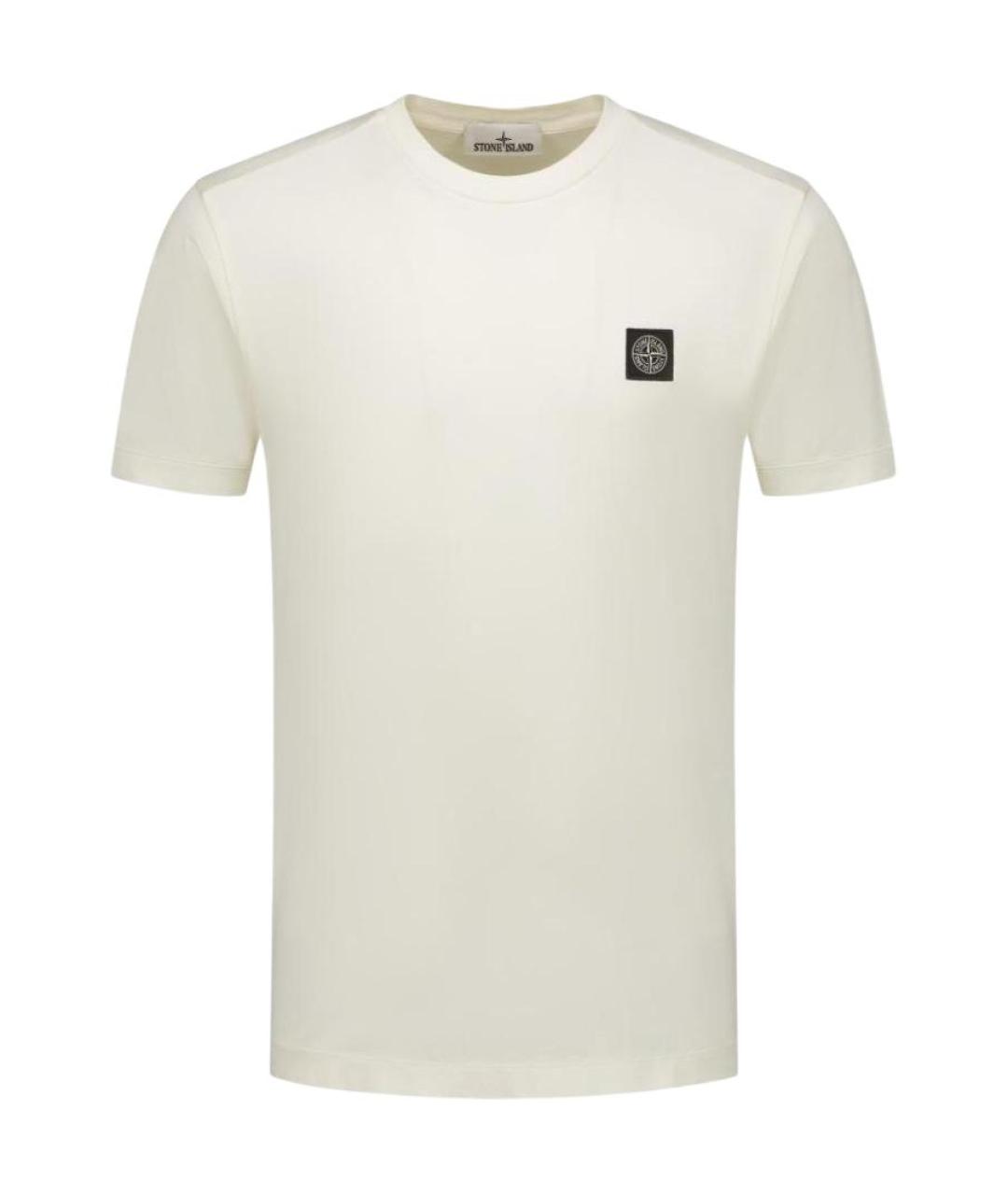 STONE ISLAND Бежевая хлопковая футболка, фото 1