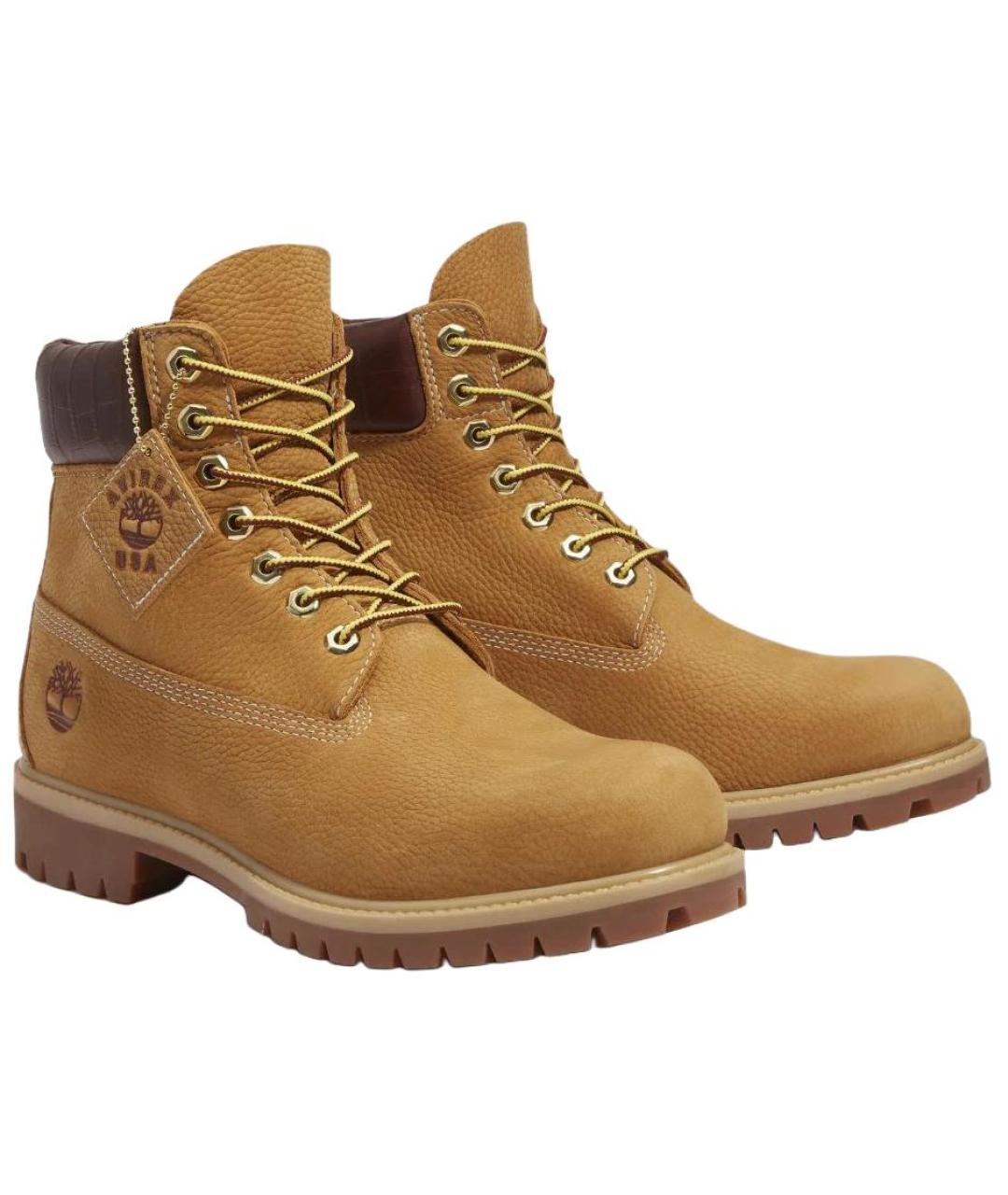 TIMBERLAND Желтые кожаные низкие ботинки, фото 3