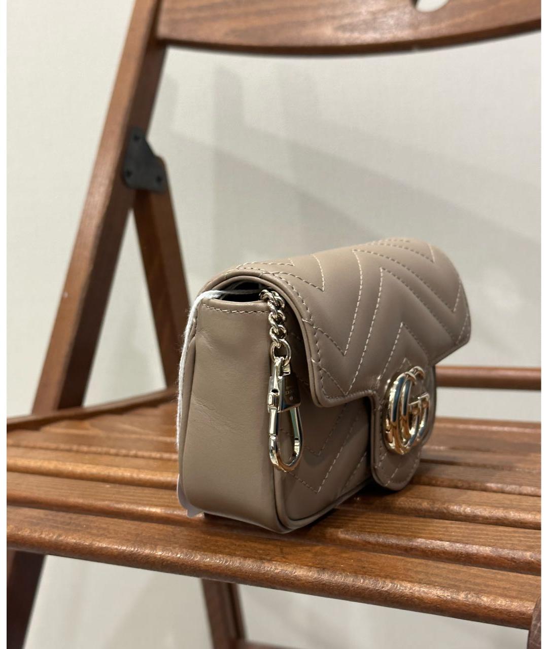 GUCCI Бежевая кожаная сумка через плечо, фото 2