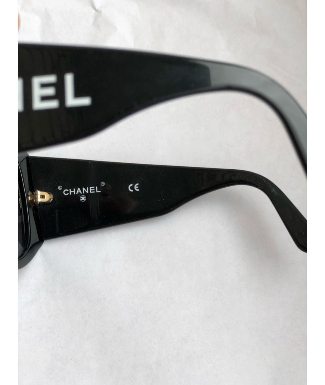 CHANEL VINTAGE Черные пластиковые солнцезащитные очки, фото 6