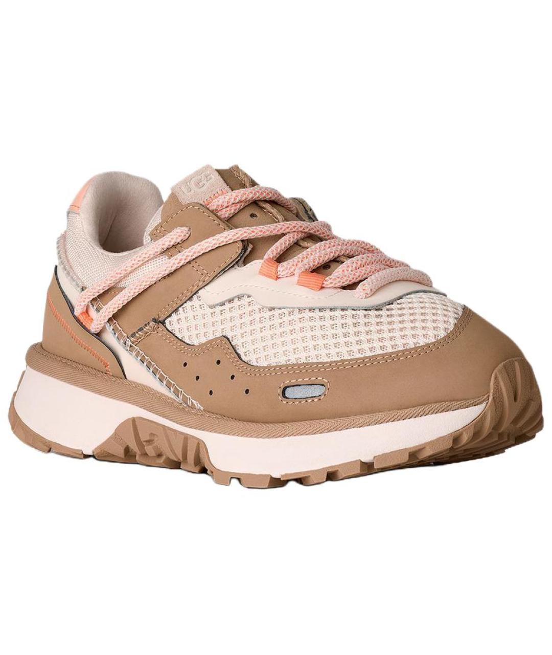 UGG AUSTRALIA Коричневые кожаные кроссовки, фото 3