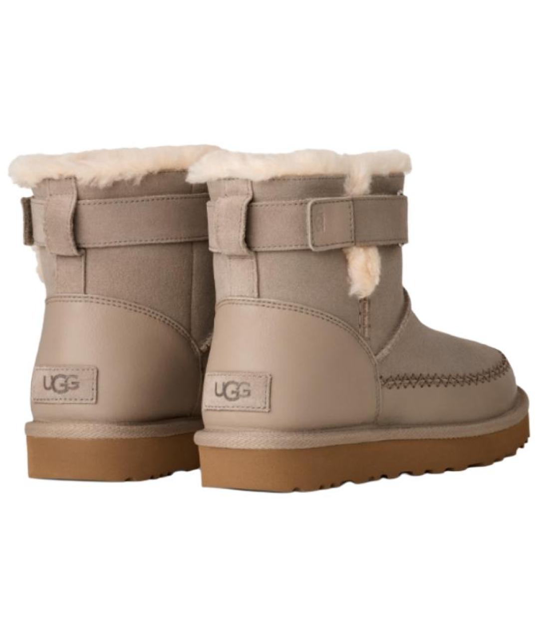 UGG Бежевые нубуковые ботинки, фото 3