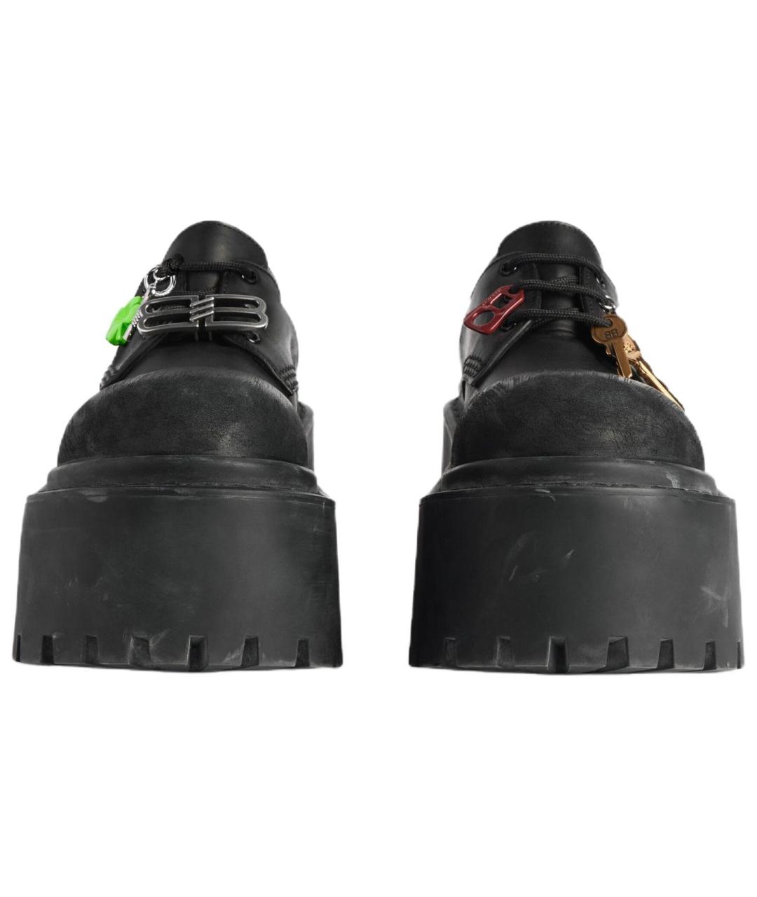 BALENCIAGA Черные кожаные туфли, фото 3