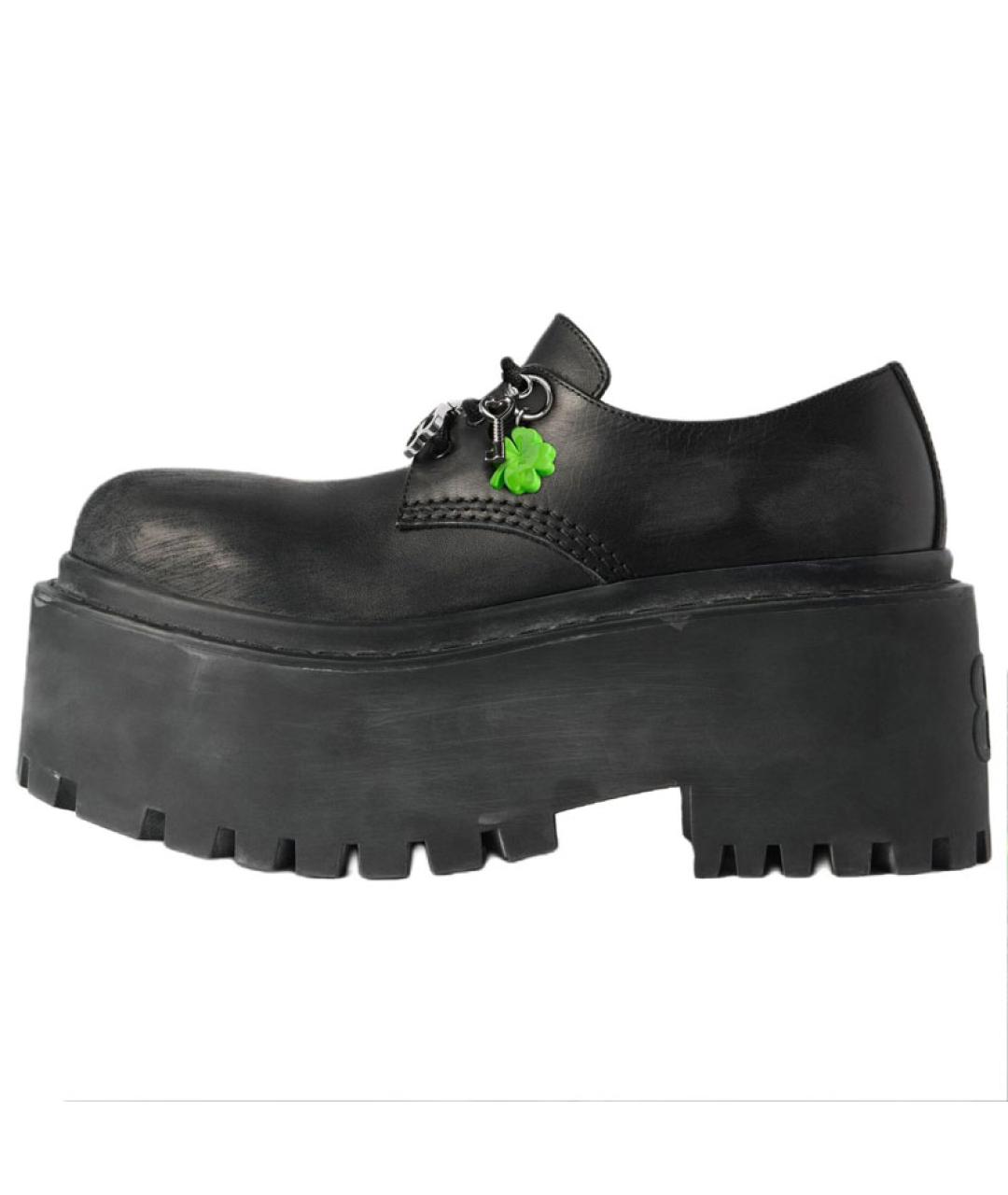 BALENCIAGA Черные кожаные туфли, фото 6