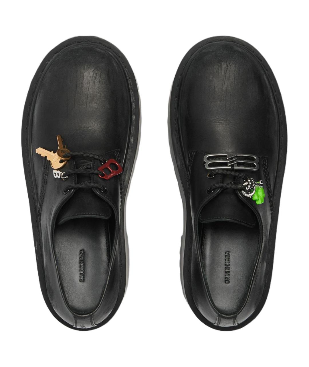 BALENCIAGA Черные кожаные туфли, фото 5