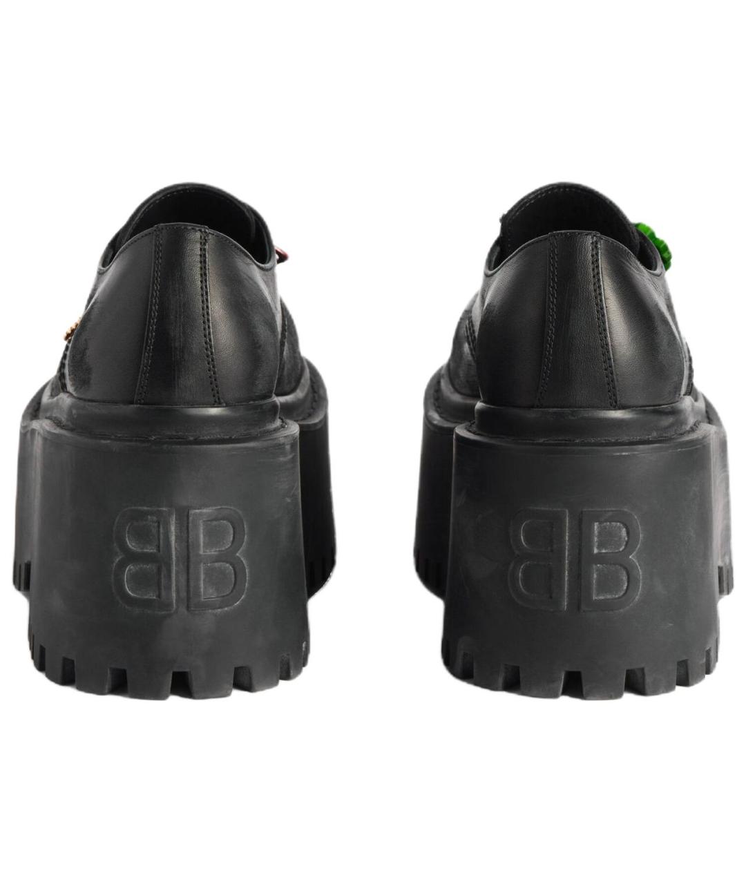 BALENCIAGA Черные кожаные туфли, фото 4