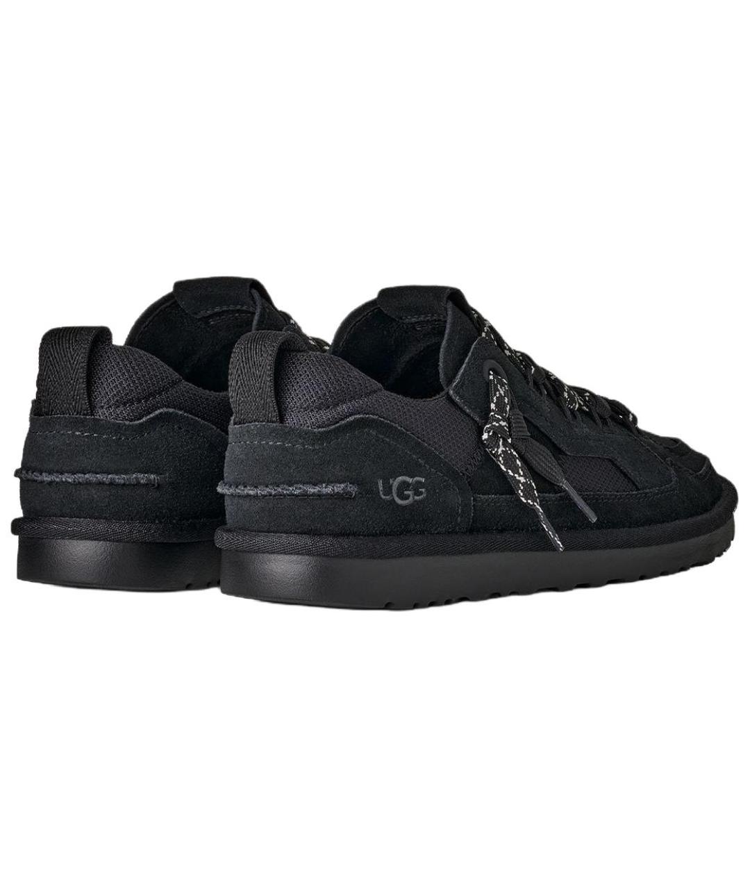 UGG AUSTRALIA Черные нубуковые низкие кроссовки / кеды, фото 4