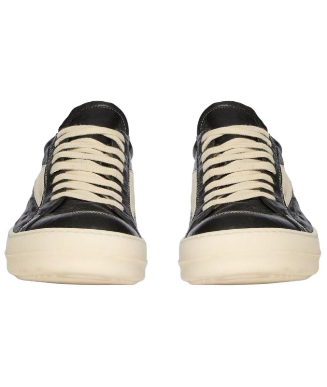 RICK OWENS Черные низкие кроссовки / кеды, фото 4