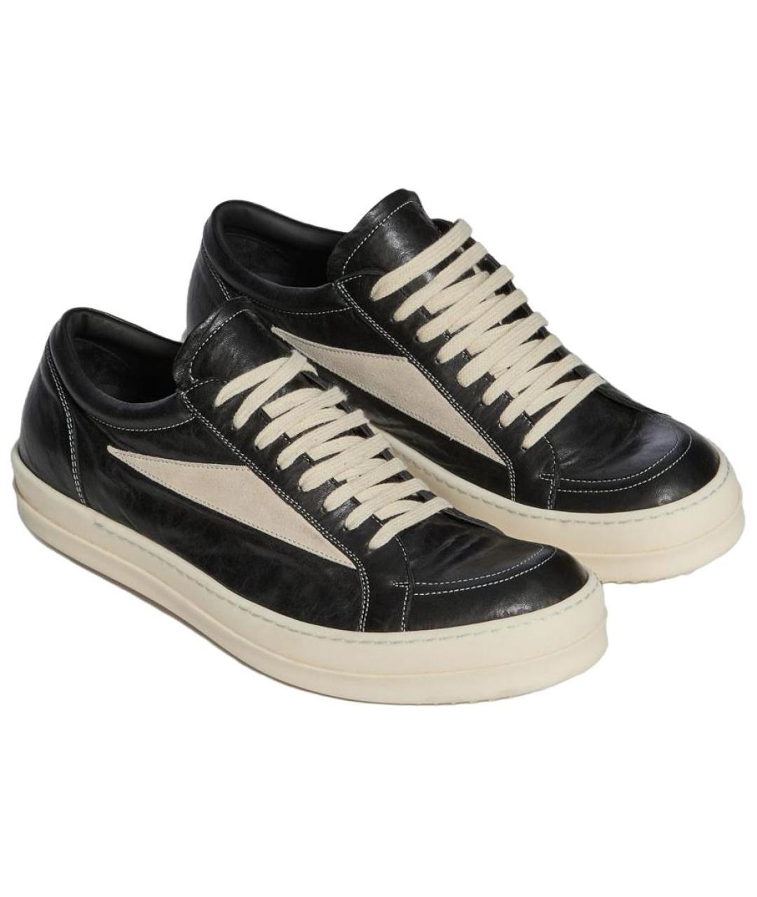 RICK OWENS Черные низкие кроссовки / кеды, фото 3