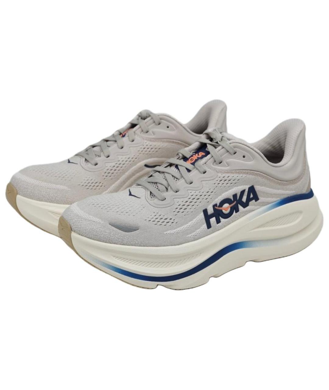 HOKA Серые текстильные высокие кроссовки / кеды, фото 2