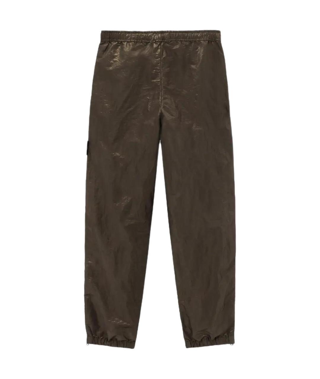 STONE ISLAND Коричневые прямые брюки, фото 2