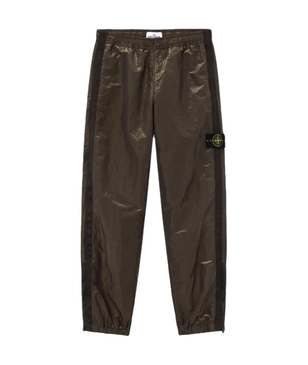 STONE ISLAND Коричневые прямые брюки, фото 1