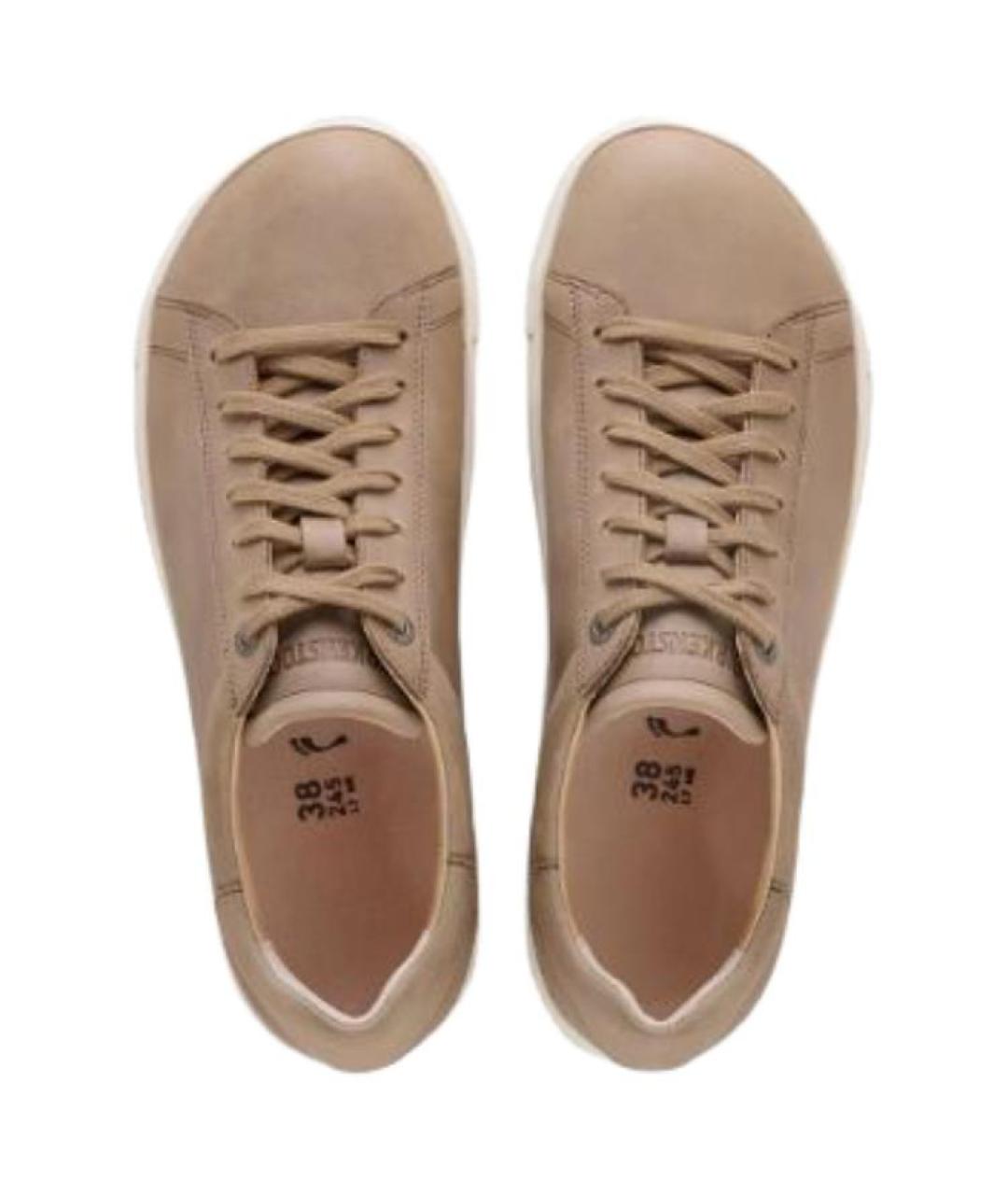 BIRKENSTOCK Коричневые кожаные низкие кроссовки / кеды, фото 4